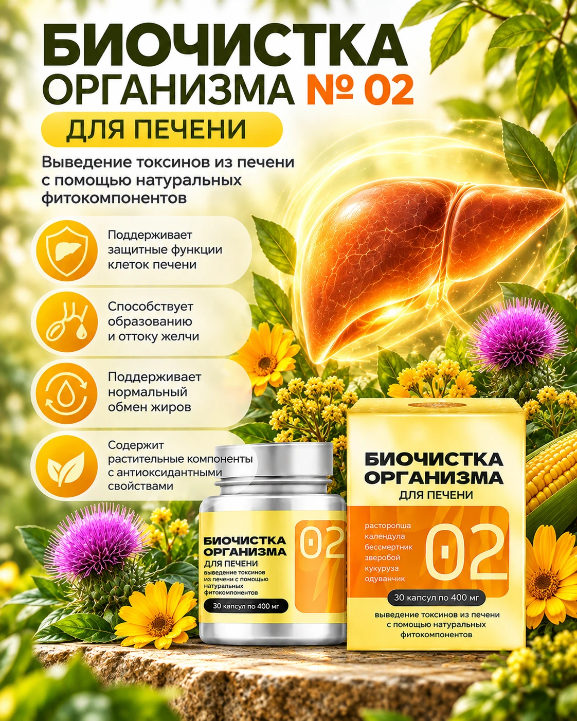 🌿 Биочистка организма № 02 — забота о печени в каждой капсуле! 💚