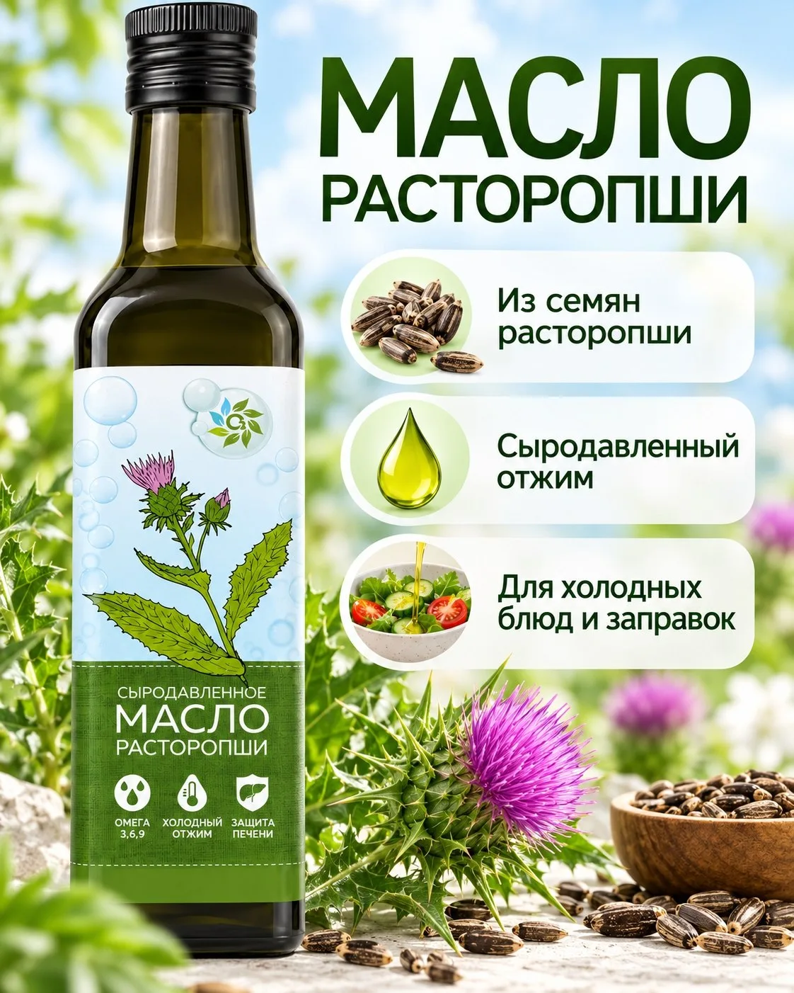 💚 Здоровое питание - залог крепкого здоровья и полноценной жизни. Масло расторопши хол...