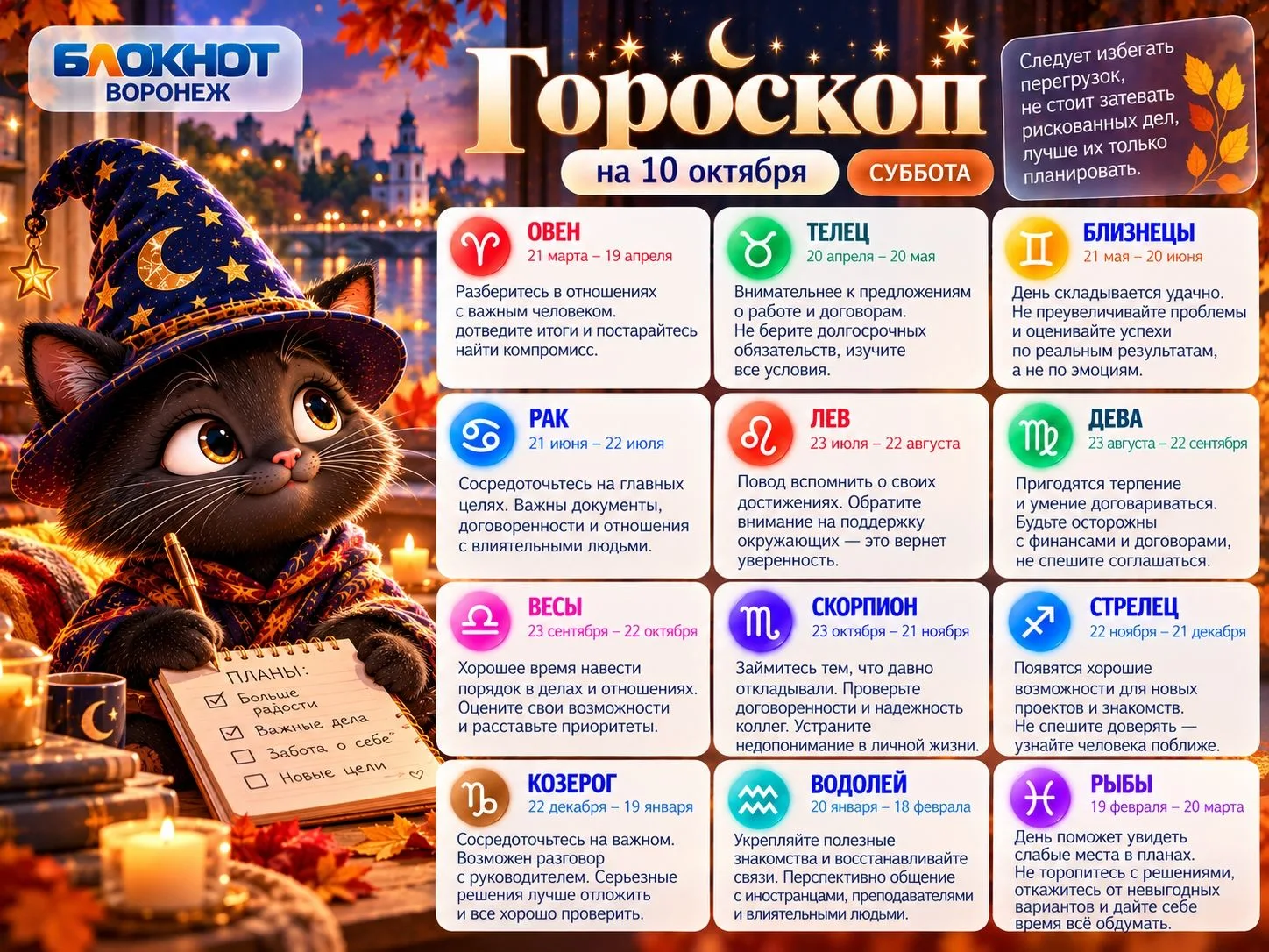 ✨ А вот и советы на завтра от кошечки