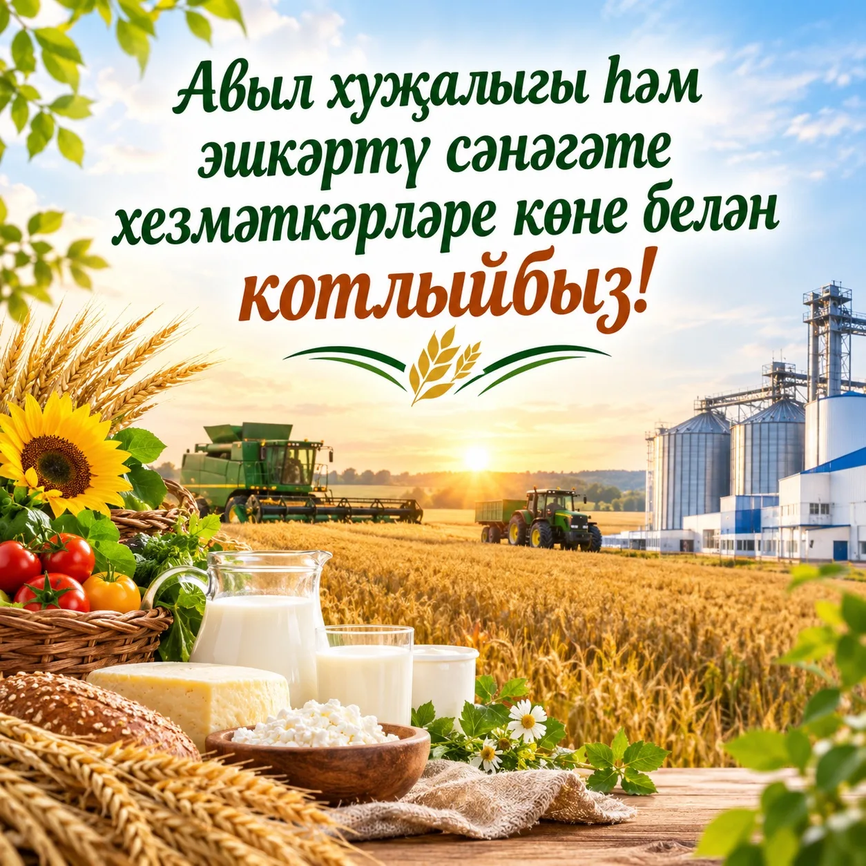 Сез безнең өстәлләребезгә икмәк, сөт, ит, яшелчә-җимеш һәм башка тәмле ризыклар китерәс...
