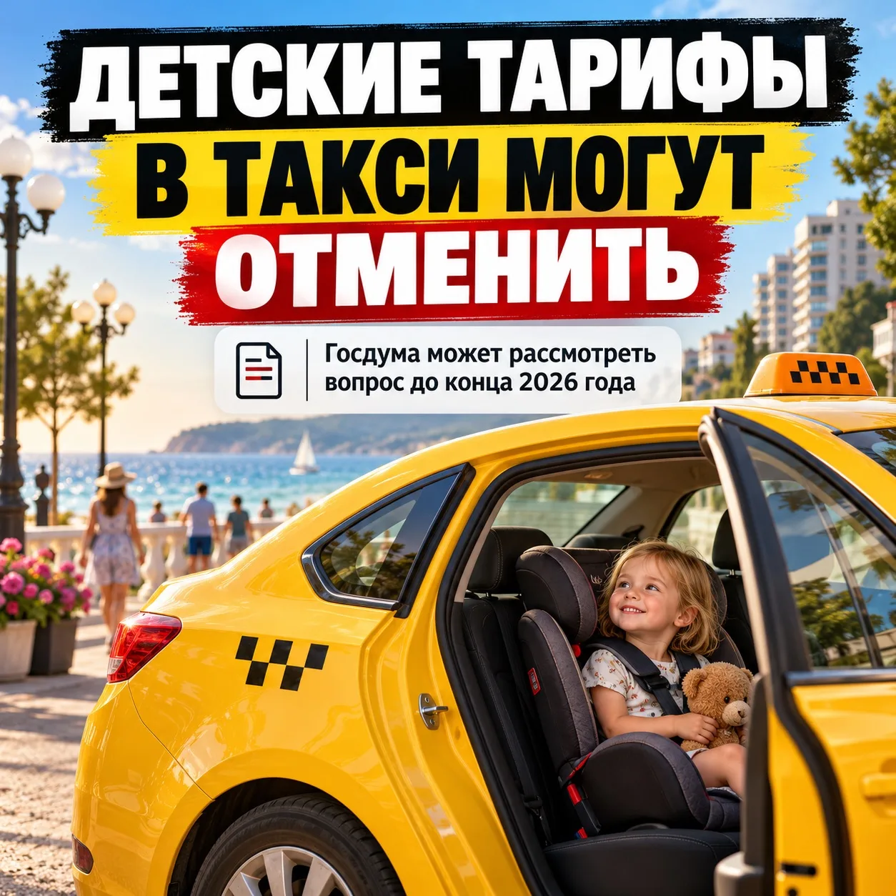 🚕 В России хотят отменить доплату за детей в такси