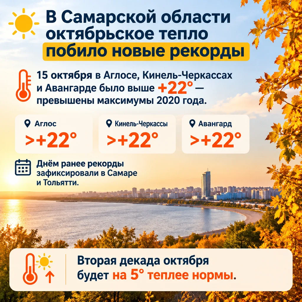 ☀️ В Самарской области октябрьское тепло побило новые рекорды