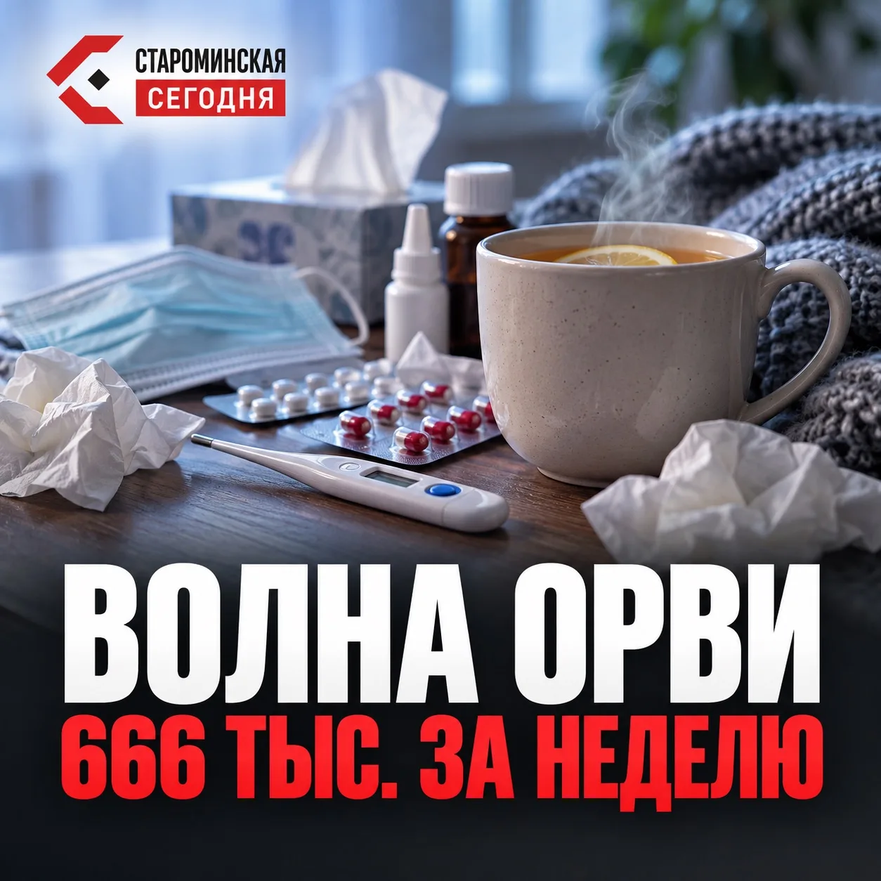 🤧 Россия уходит на больничный: за неделю заболели 666 тысяч человек