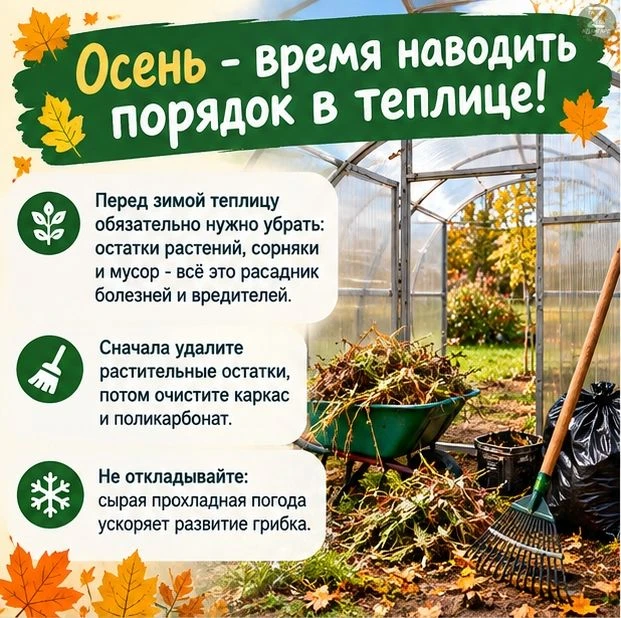 🍂 Осень - идеальное время, чтобы навести порядок в теплице! 🍅Давайте подготовим её к ...