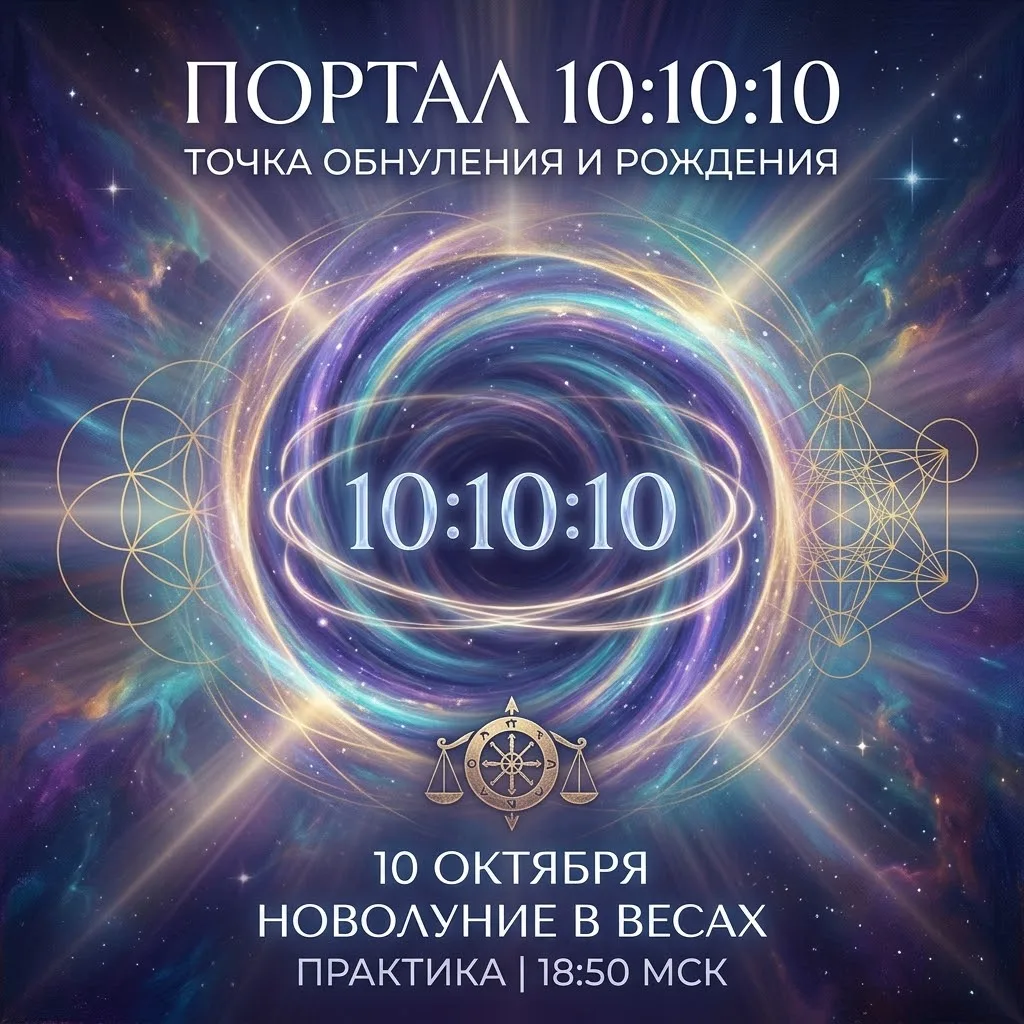 ✨ ПОРТАЛ 10:10:10 — ТОЧКА ПОЛНОГО ОБНУЛЕНИЯ И РОЖДЕНИЯ НОВОЙ РЕАЛЬНОСТИ ✨