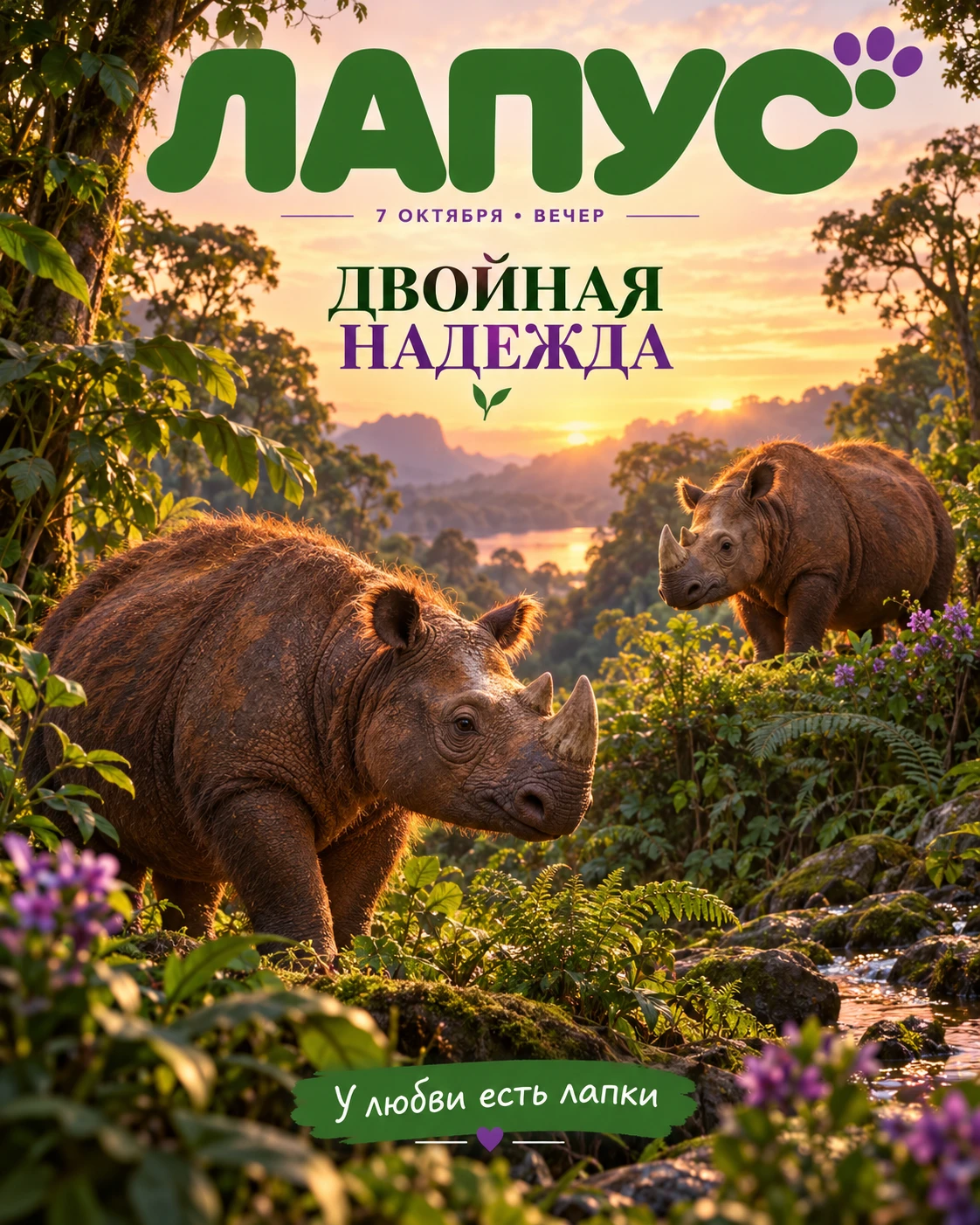 🦏 **Двойная надежда для редчайших носорогов**