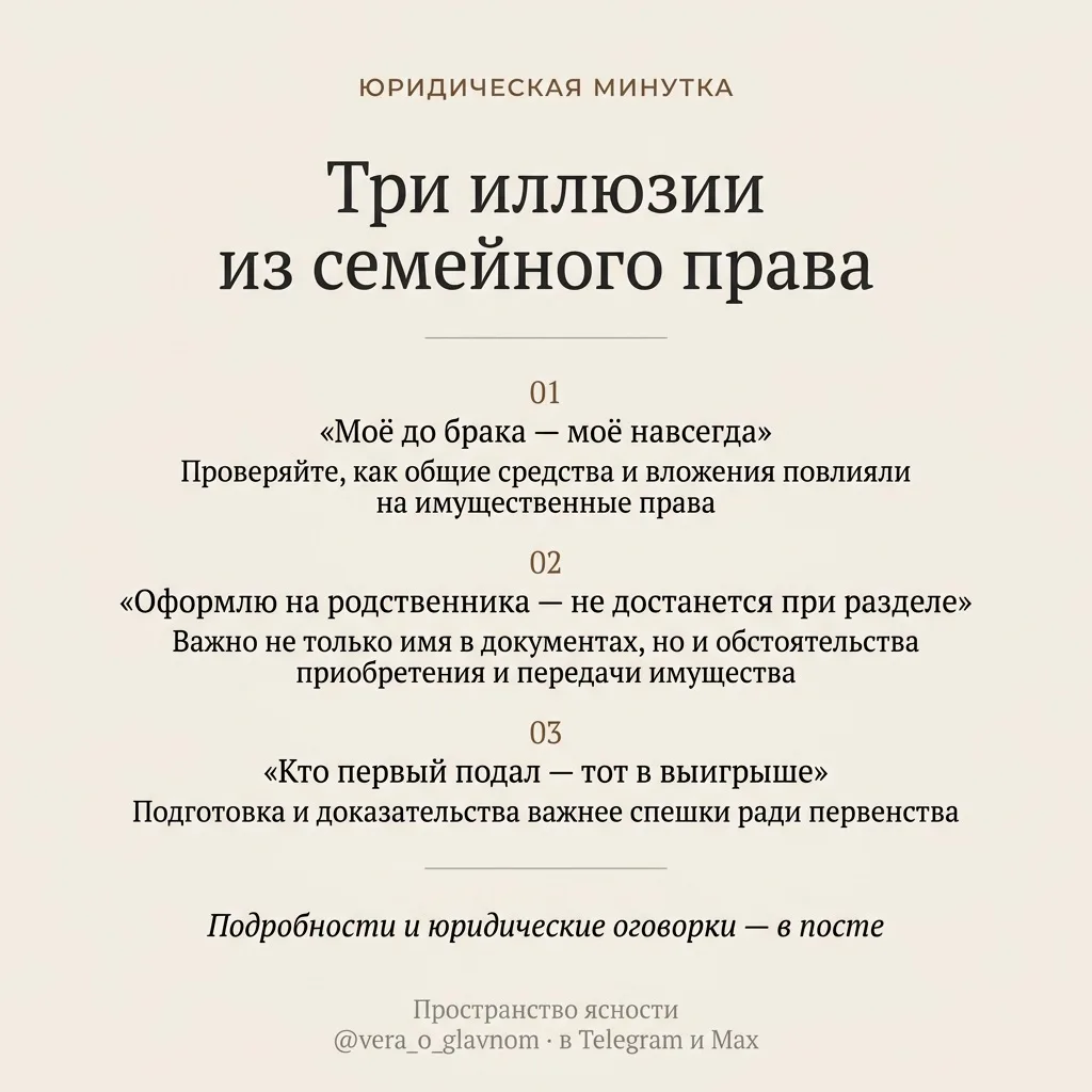 Юридическая минутка: три неочевидные иллюзии из семейного права
