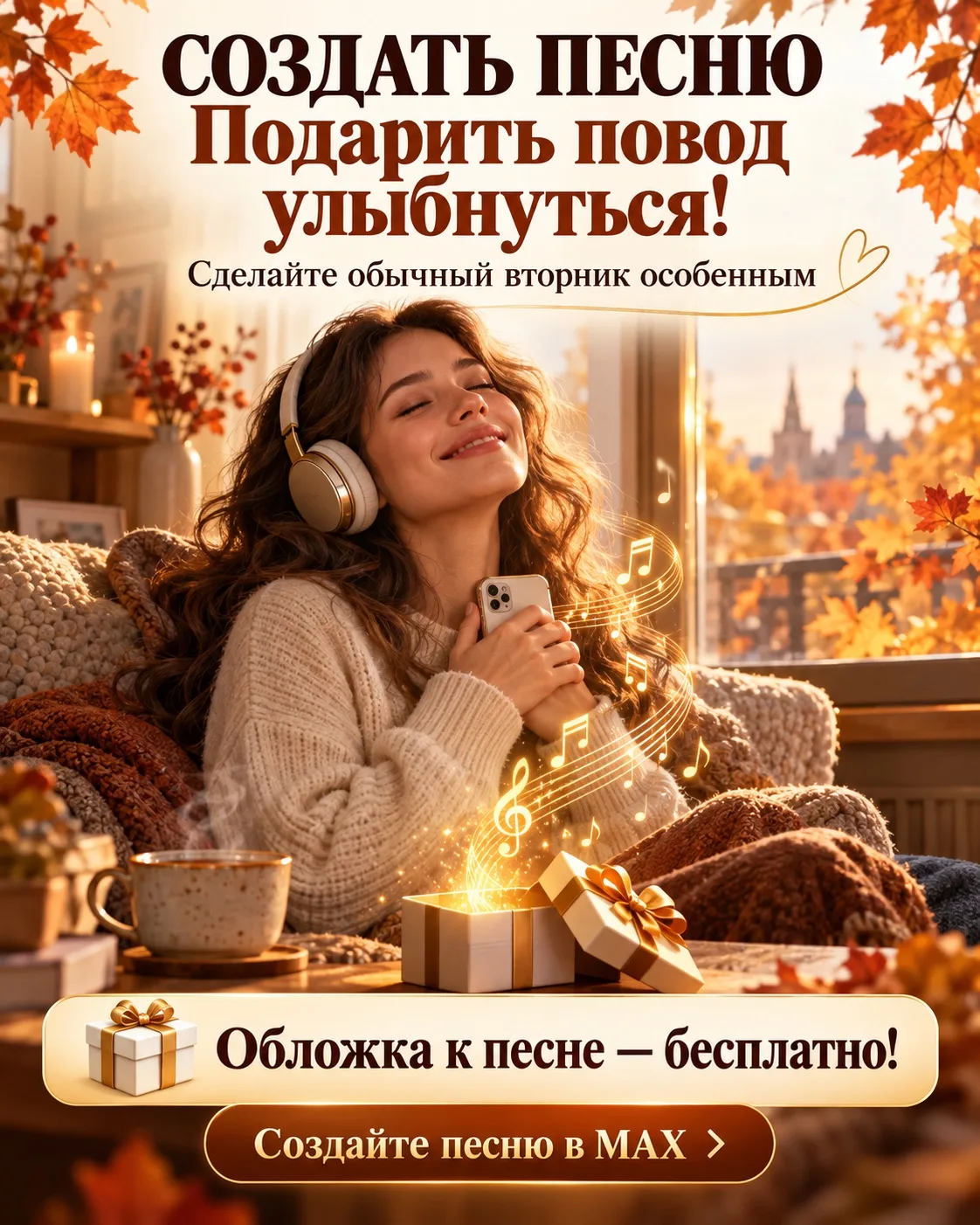 🎵 Создать песню во вторник — подарить близким повод улыбнуться! 🍂❤️