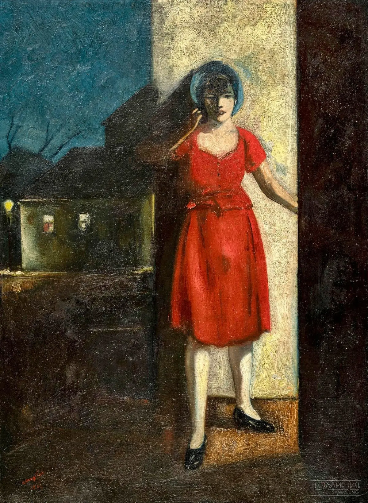 «Девушка у дома (Женщина в красном)» 1927 г.