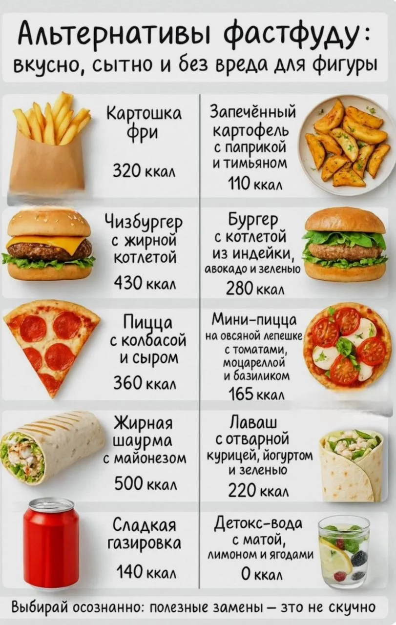 🍔 ЧЕМ ЗАМЕНИТЬ ФАСТФУД, ЧТОБЫ СОХРАНИТЬ ФИГУРУ? 💚