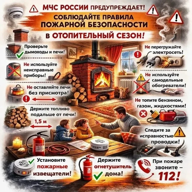 Отопительный сезон без пожаров: правила безопасности, которые сохранят жизнь
