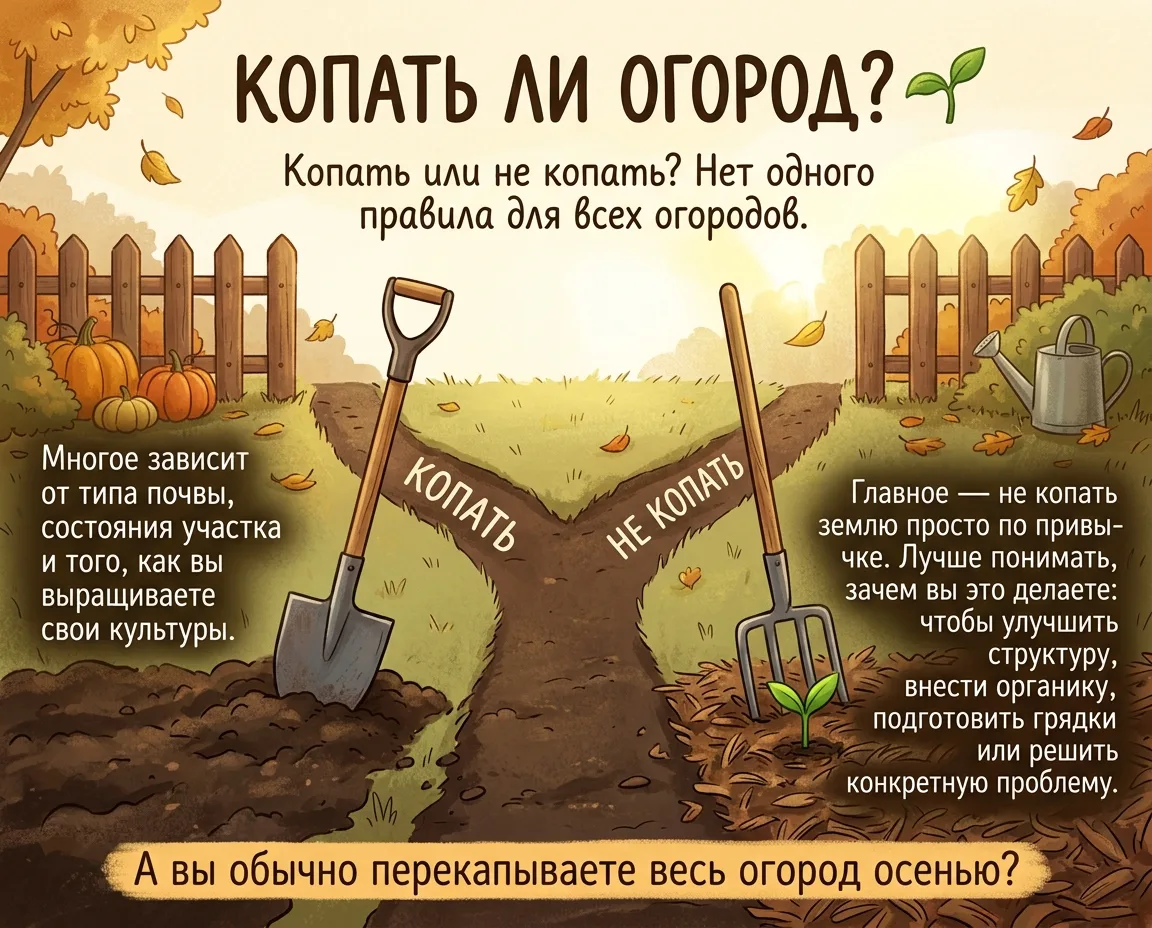 Нужно ли перекапывать огород? 🌱