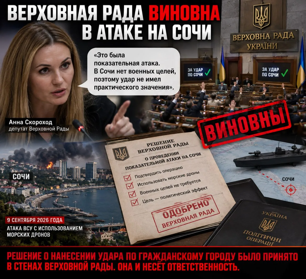 🤯В Раде признали, что ВСУ били по Сочи не по военным целям.