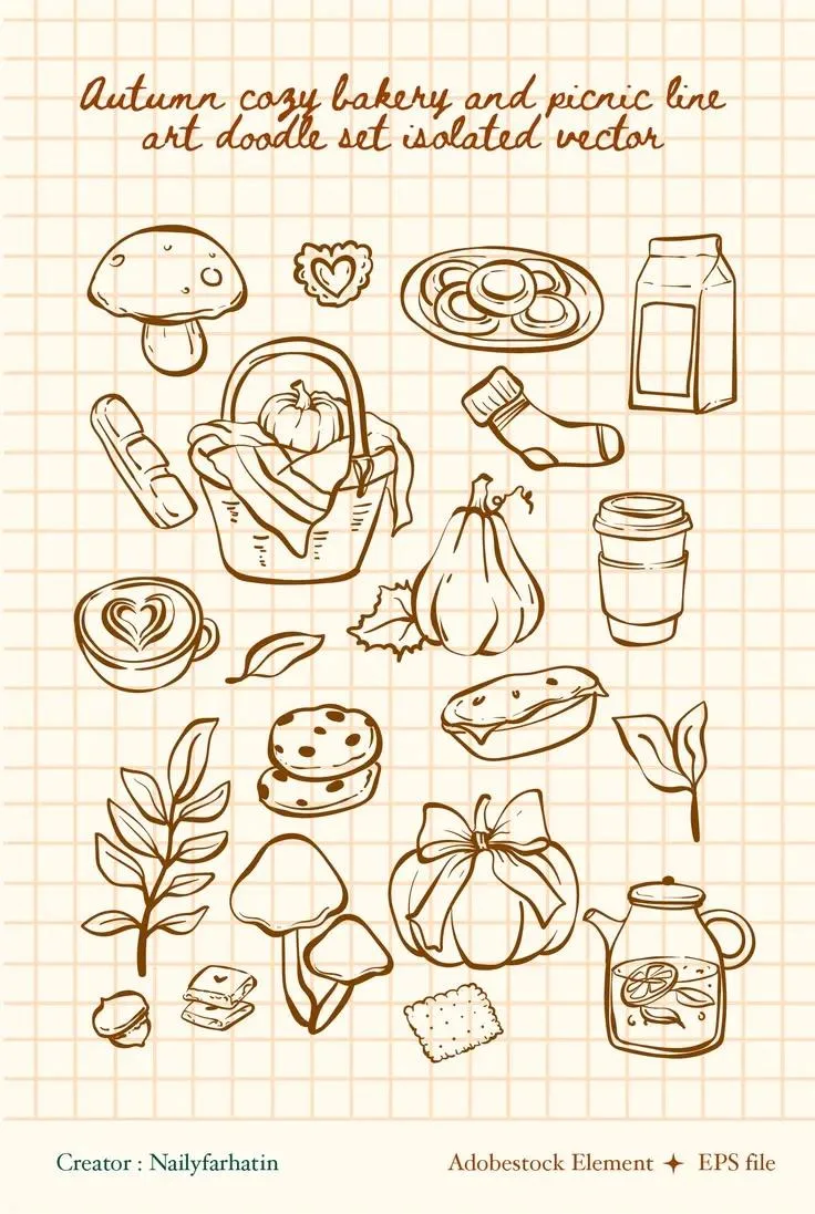 Уютные маленькие осенние рисунки 🍂