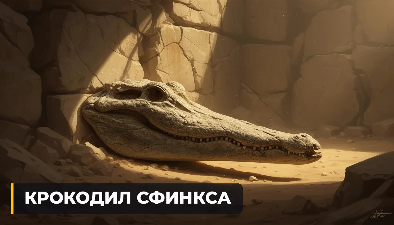 🇪🇬 В ПОРОДЕ ВЕЛИКОГО СФИНКСА НАШЛИ КРОКОДИЛА БЕЗ КОНЧИКА МОРДЫ