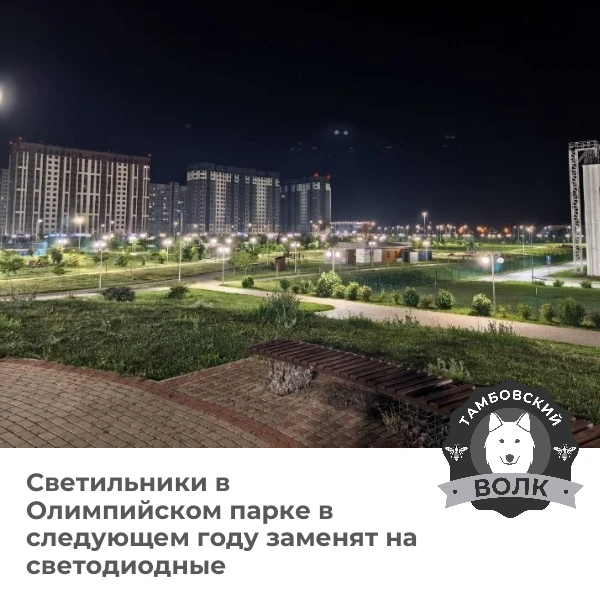 💡 В Олимпийском парке Тамбова заменят светильники на светодиодные