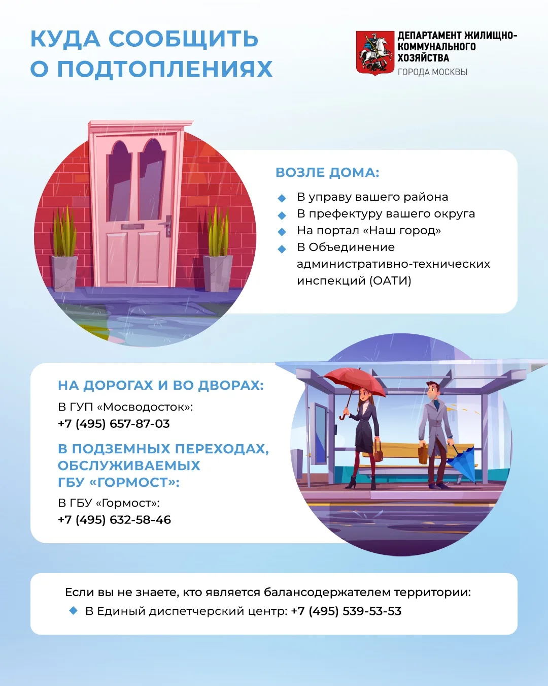 ☔️ На улицах Москвы дежурят специалисты «Мосводостока»