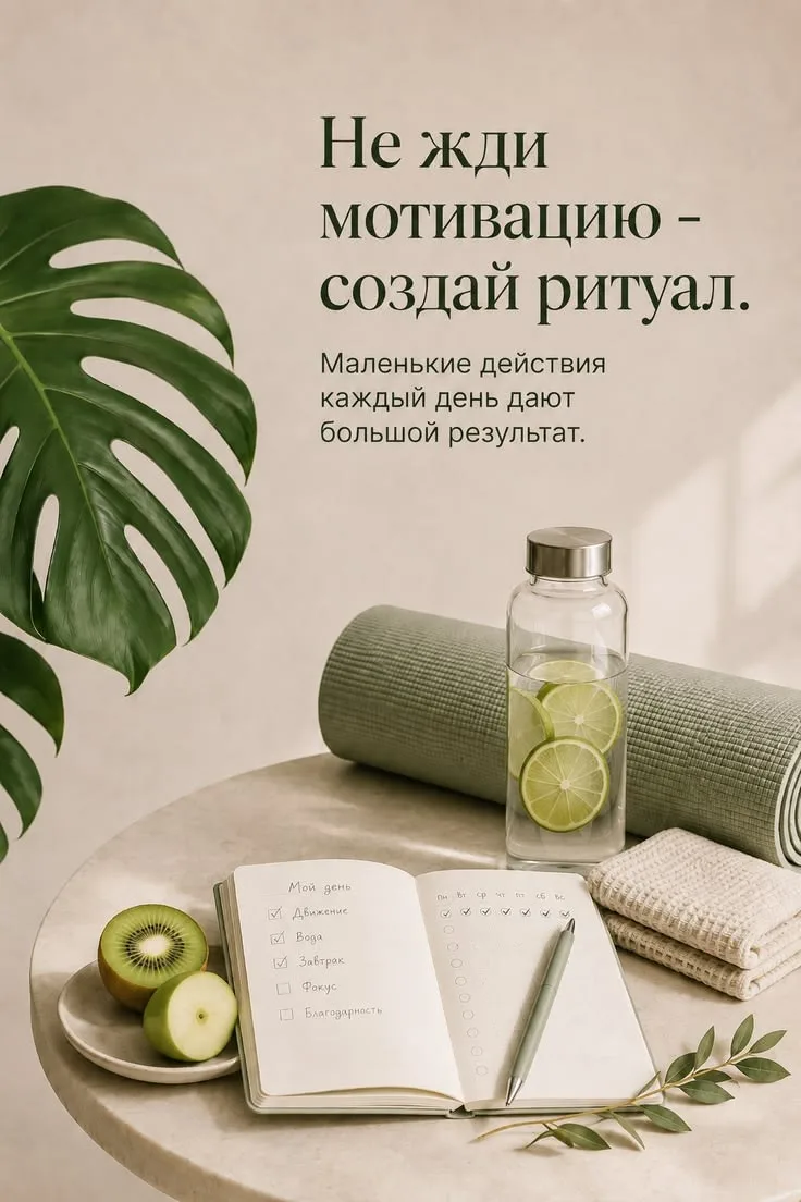 «Не жди мотивацию — создай ритуал!» ☕️🌿