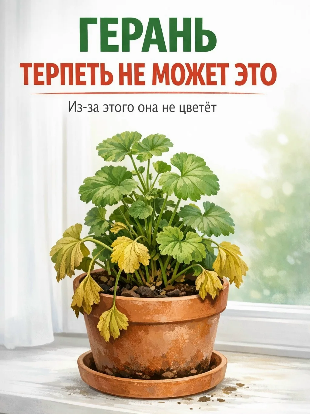 Герань растет, но совсем не хочет цвести? Бывает так, что зелени много, а бутонов — нол...