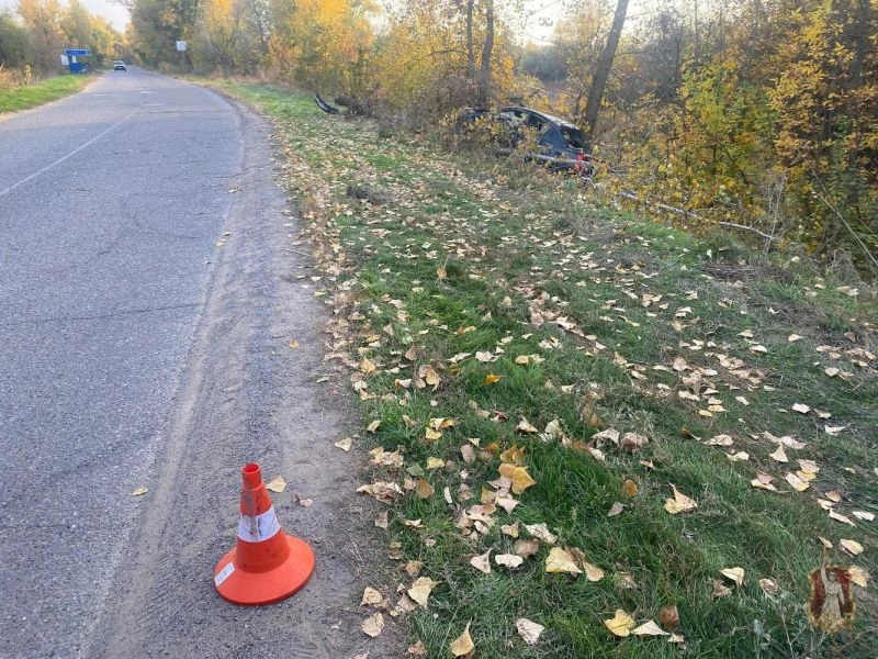 😱В Среднеахтубинском районе автомобилист съехал в кювет и врезался в дерево