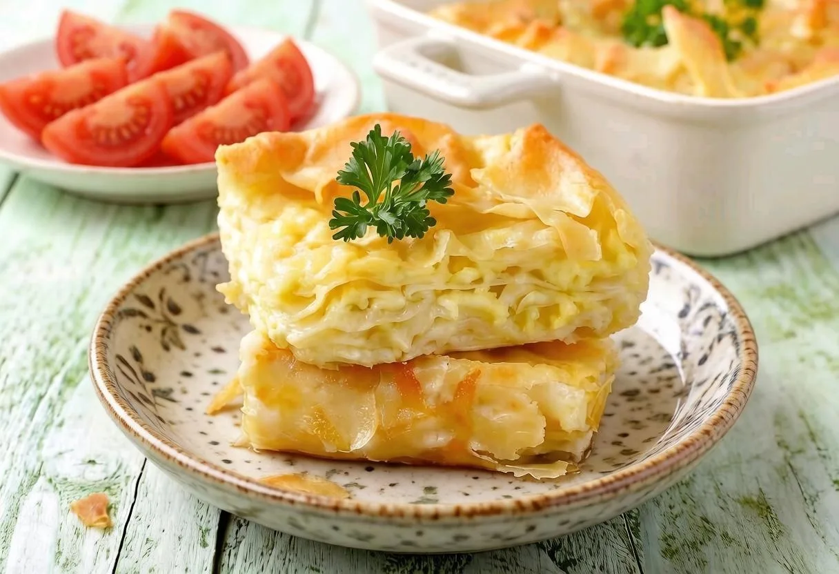 Запеканка из лаваша с сыром и яйцом — завтрак за 20 минут!