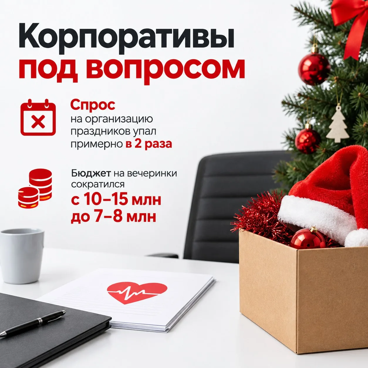 📉 Отказ от корпоративов: спрос на праздники упал вдвое