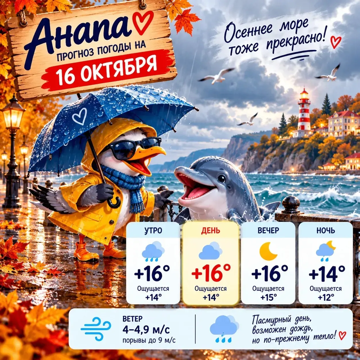 🌥 Анапа, 16 октября
