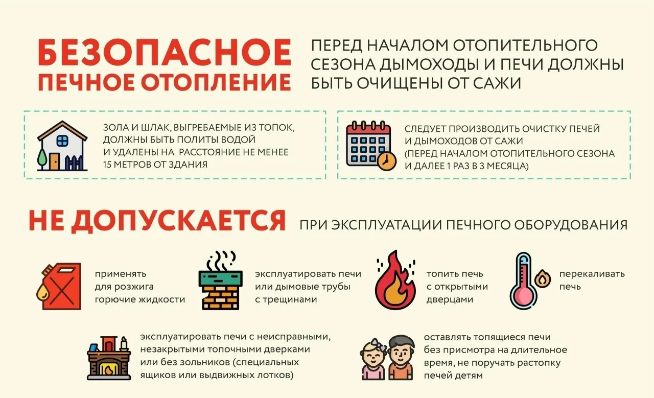 Сотрудники МЧС напоминают о правилах безопасности при эксплуатации печей и отопительных...