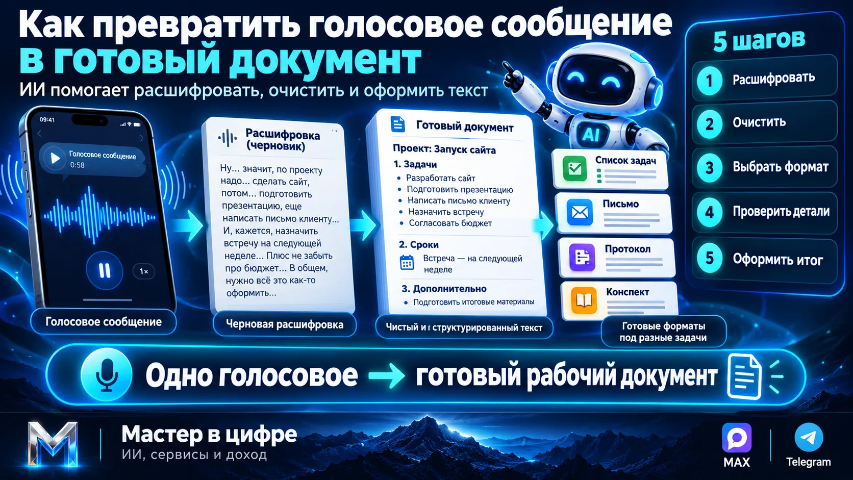 🎙 Как превратить голосовое сообщение в готовый документ
