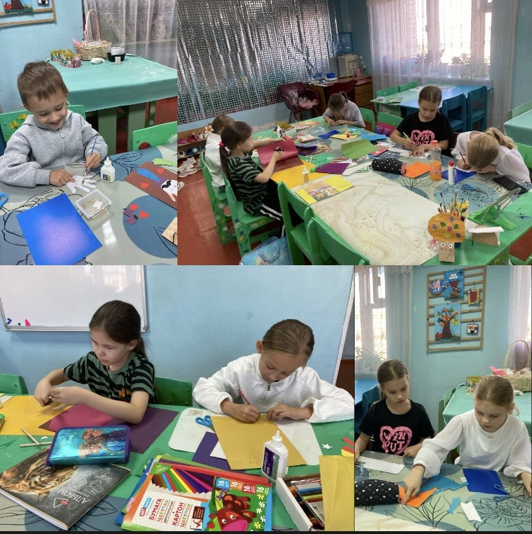 Творческие работы в технике аппликация из цветной бумаги ко Дню Отца.