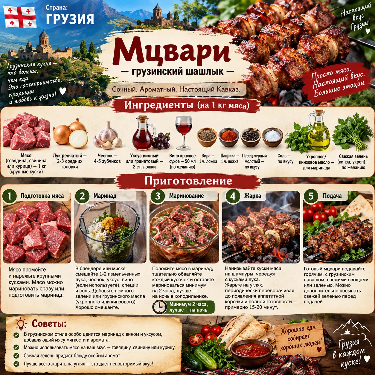 Грузия Мцвари — грузинский шашлык                                                      ...