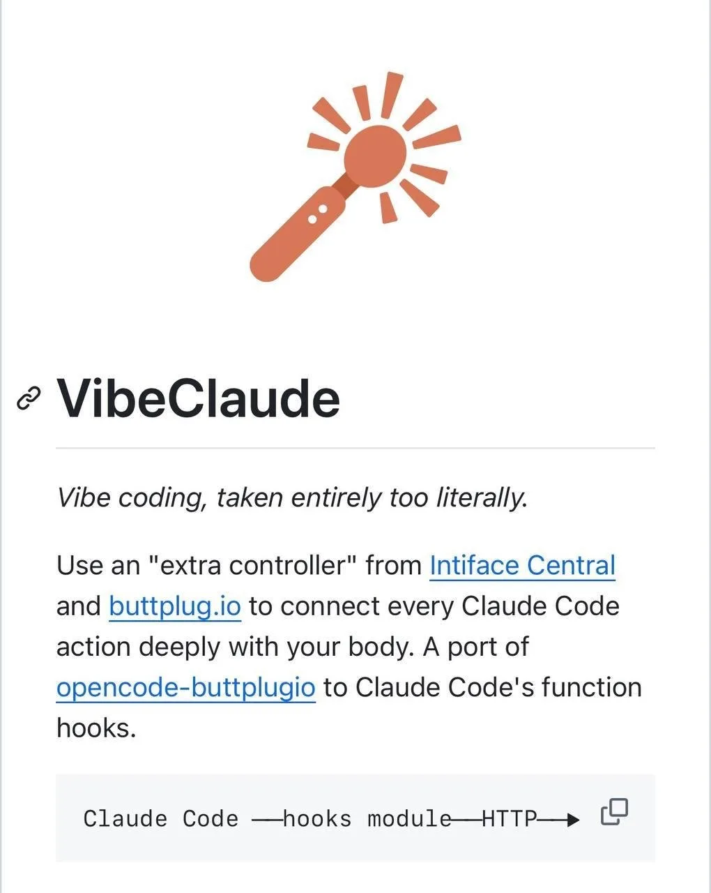 Вышел плагин VibeClaude, который подключает вибраторы к Claude Code. После подключения ...