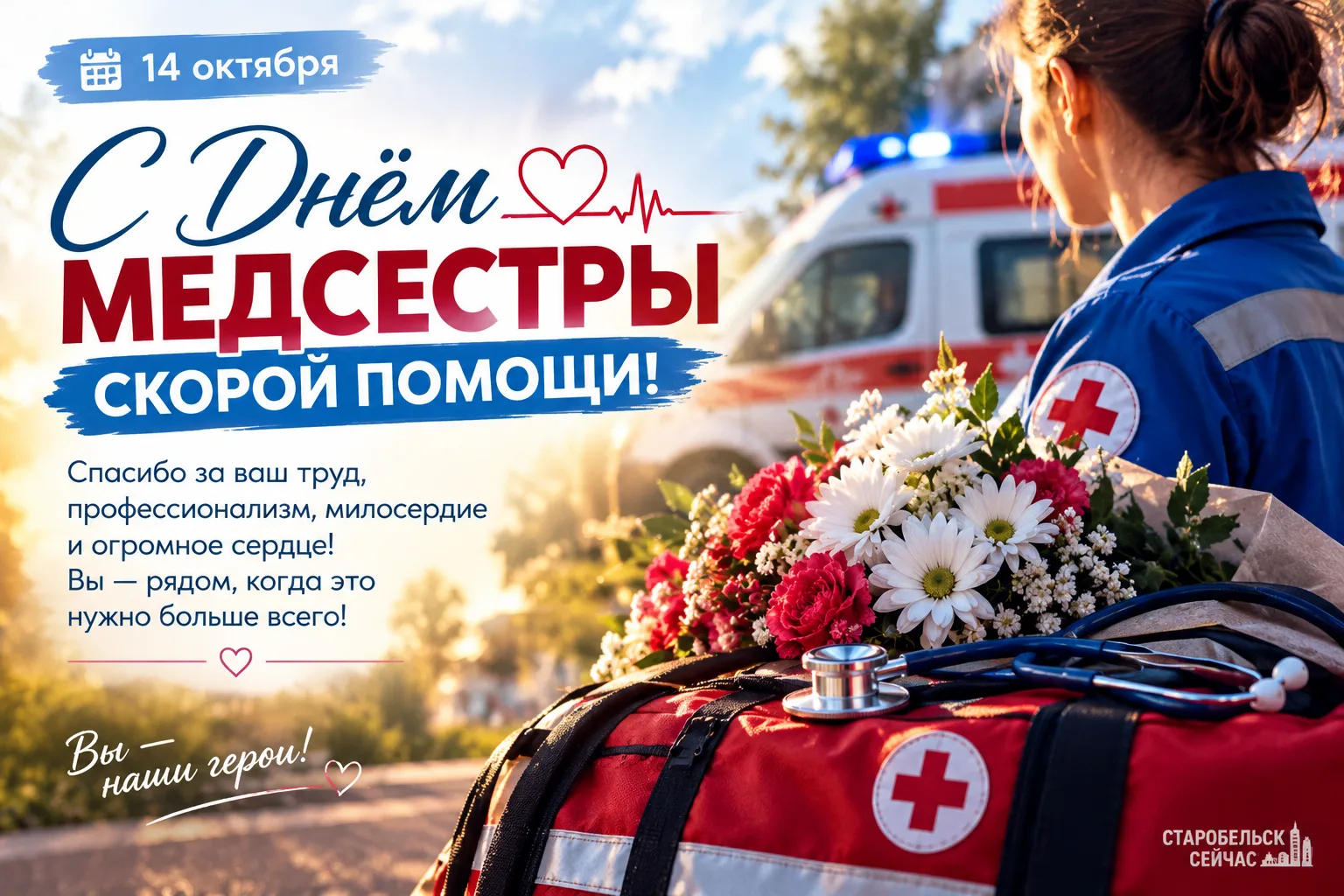 🚑 14 октября — День медицинской сестры скорой помощи