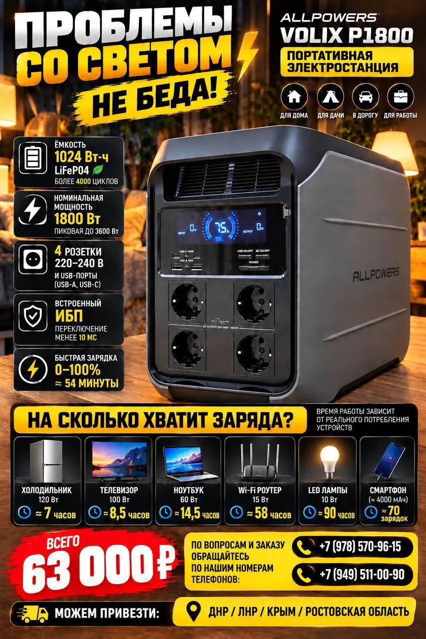 ❗️ Проблемы со светом не беда!