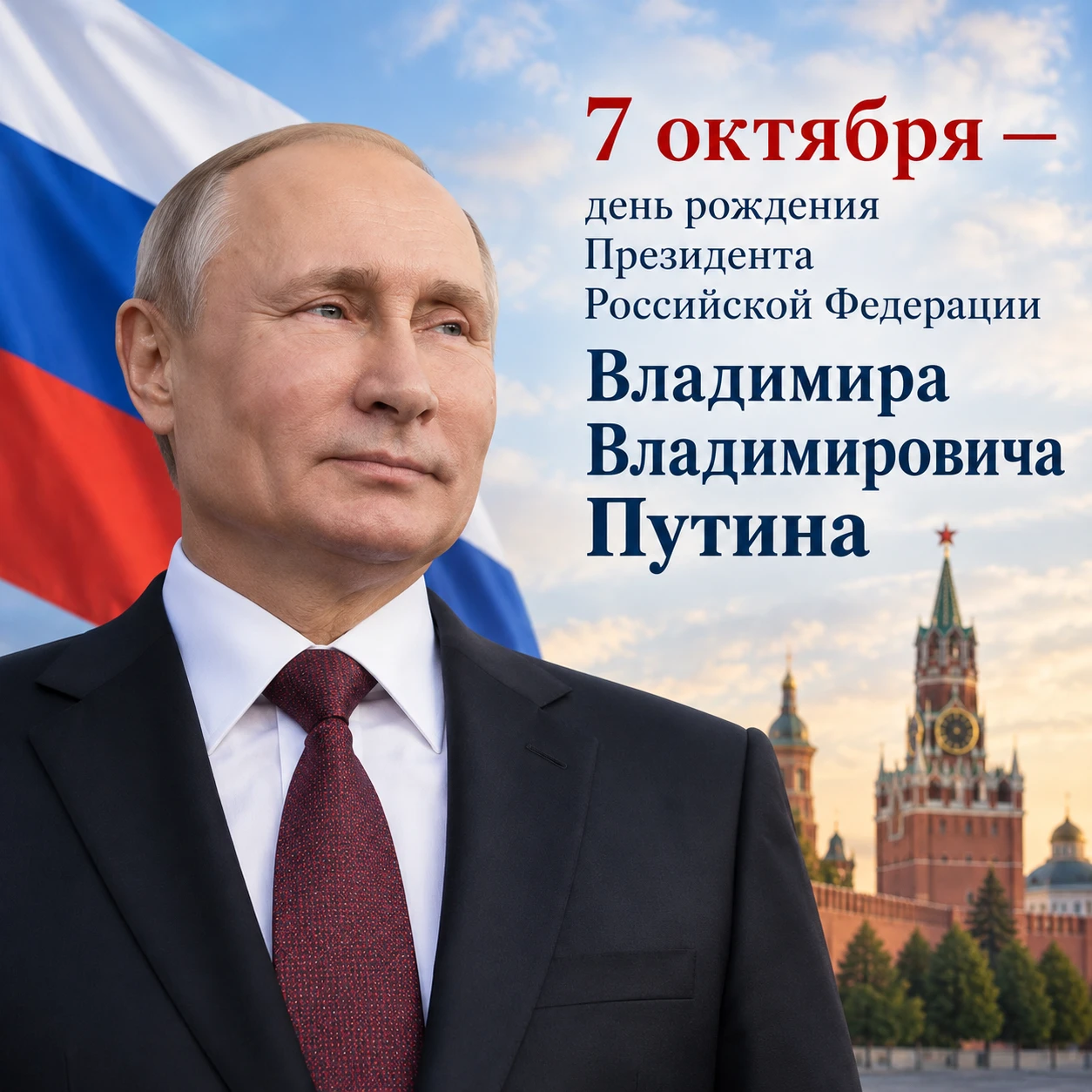 Сегодня свой день рождения отмечает Президент Российской Федерации Владимир Владимирови...