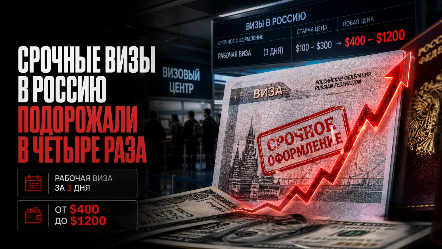 🛂 Срочные визы в Россию подорожали в четыре раза