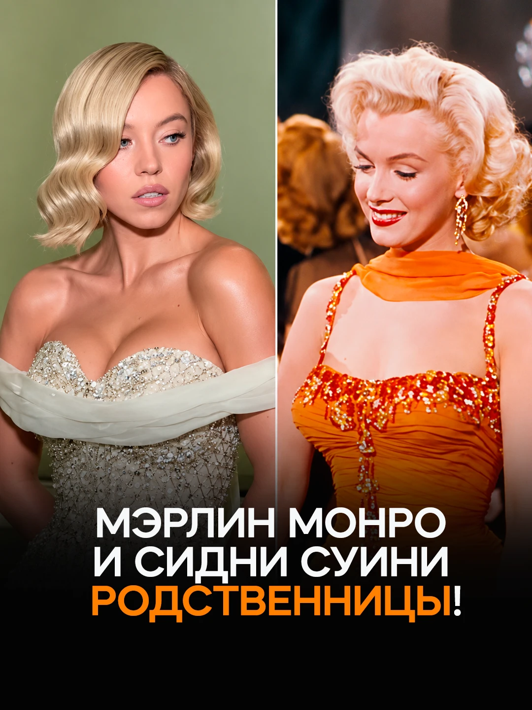 🫣 Сидни Суини и Мэрилин Монро оказались дальними РОДСТВЕННИЦАМИ — у актрис нашли общег...