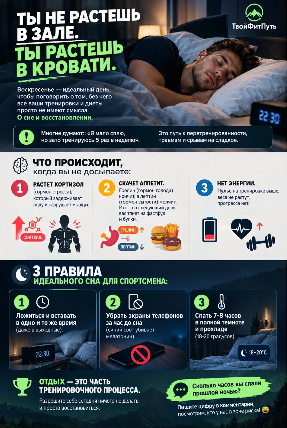 🛌 ТЫ НЕ РАСТЕШЬ В ЗАЛЕ. ТЫ РАСТЕШЬ В КРОВАТИ.