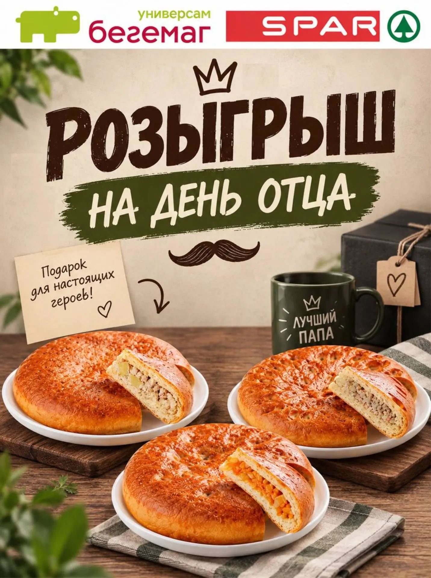 🥧 Розыгрыш пирогов ко Дню отца - в нашей группе ВК!