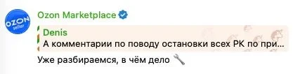 У Ozon сегодня проблемы не только с выплатами, но и с рекламой