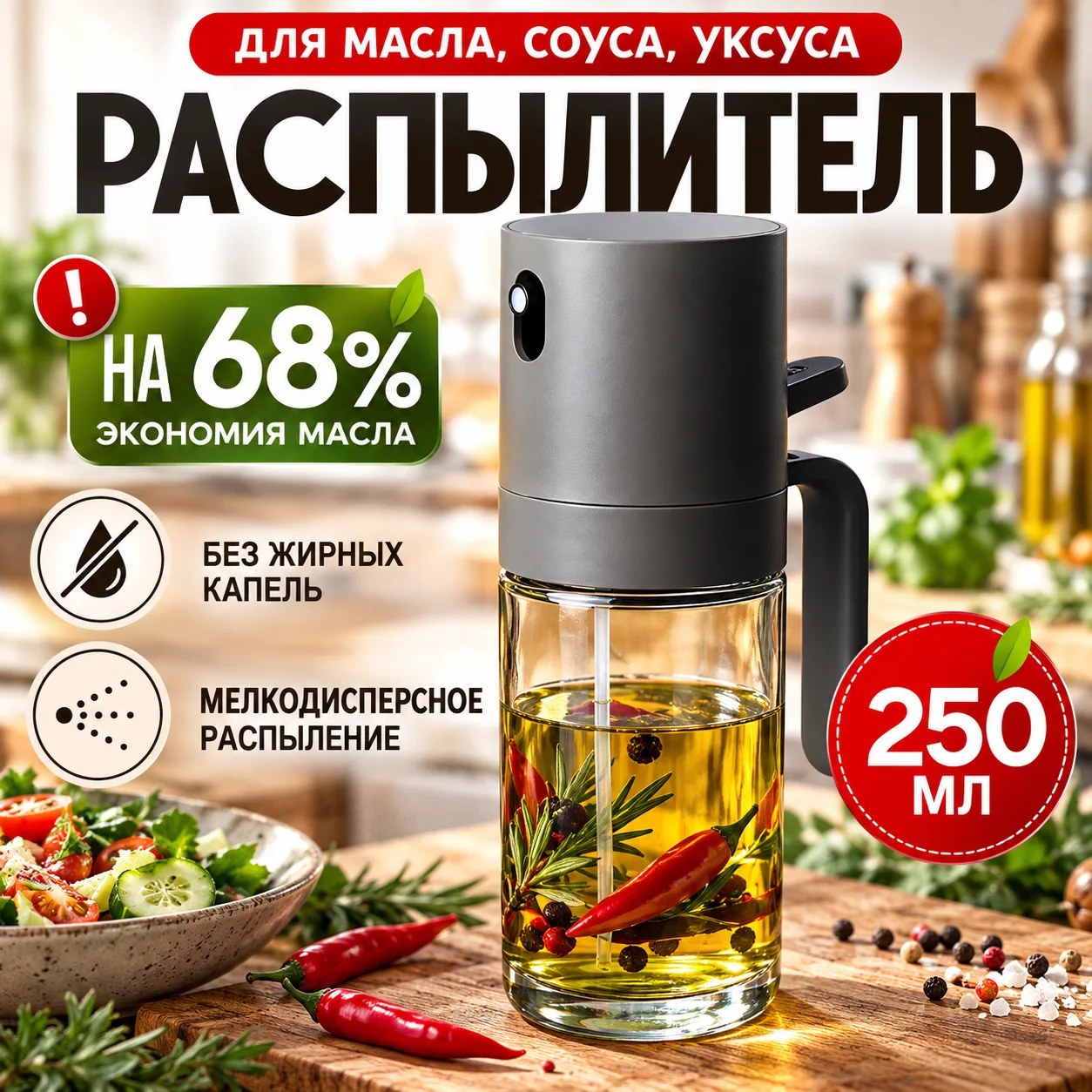 Распылитель для масла и уксуса, дозатор спрей для соуса