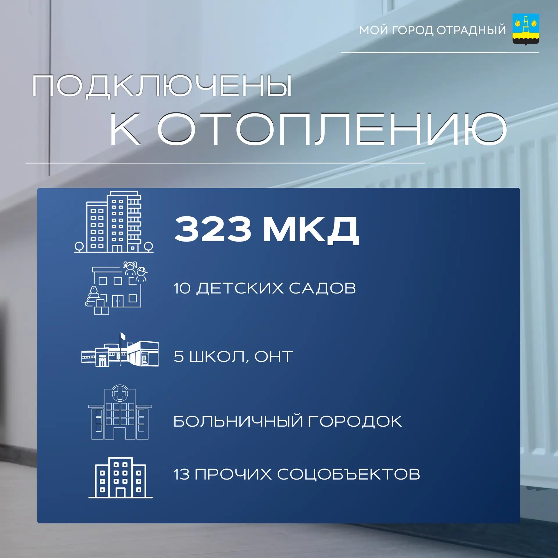 🌡️ О ходе подключения отопления в Отрадном: актуальная сводка