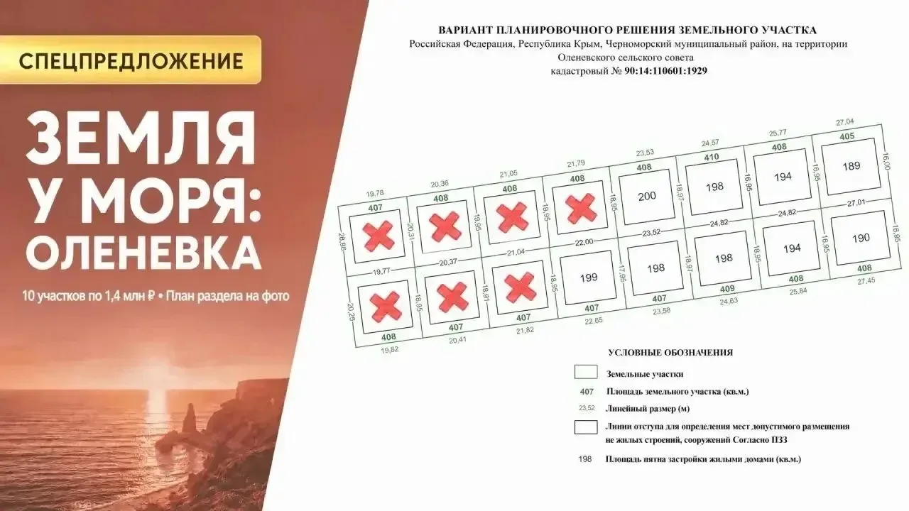 ЗЕМЛЯ В КРЫМУ У МОРЯ  ОТ 1,4 МЛН ₽