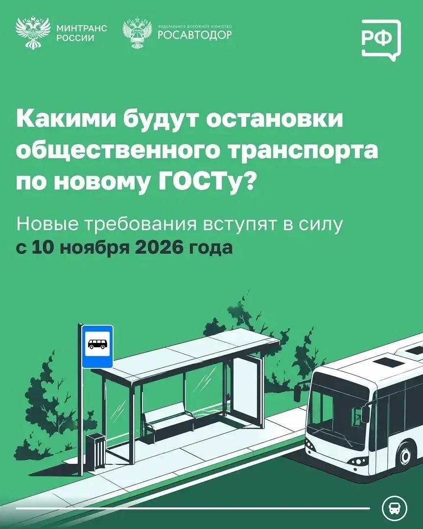 Остановки в России разделят на три категории: базовые, улучшенные и расширенные 🚏