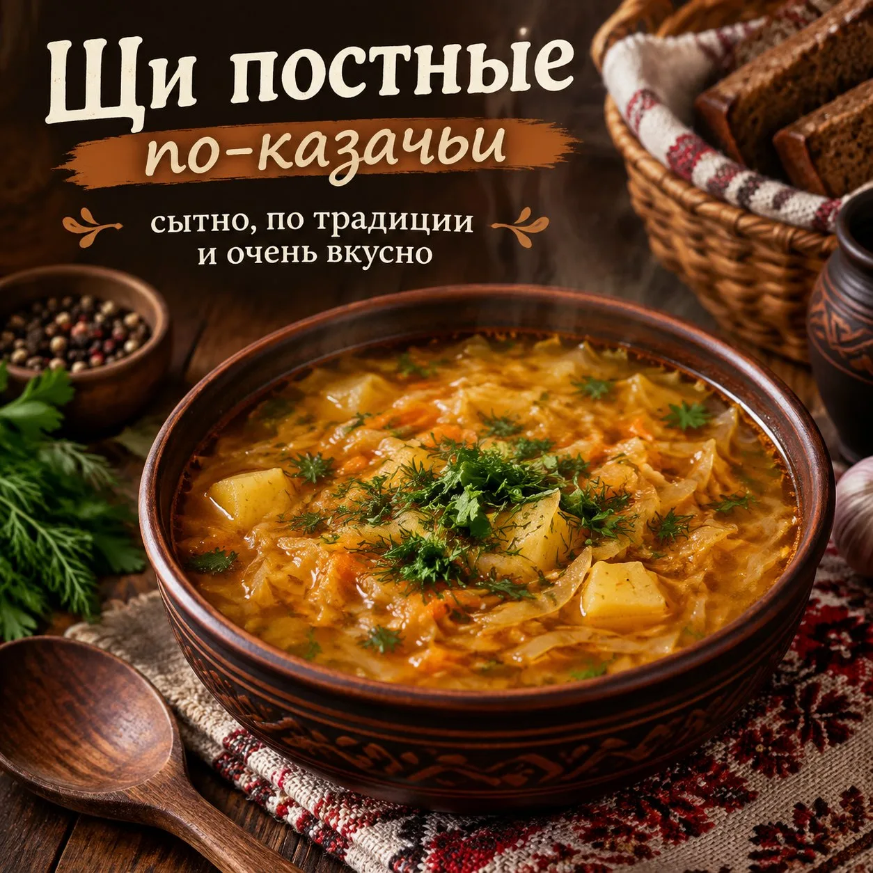 🍲 Щи постные по-казачьи: сытно, по традиции и очень вкусно