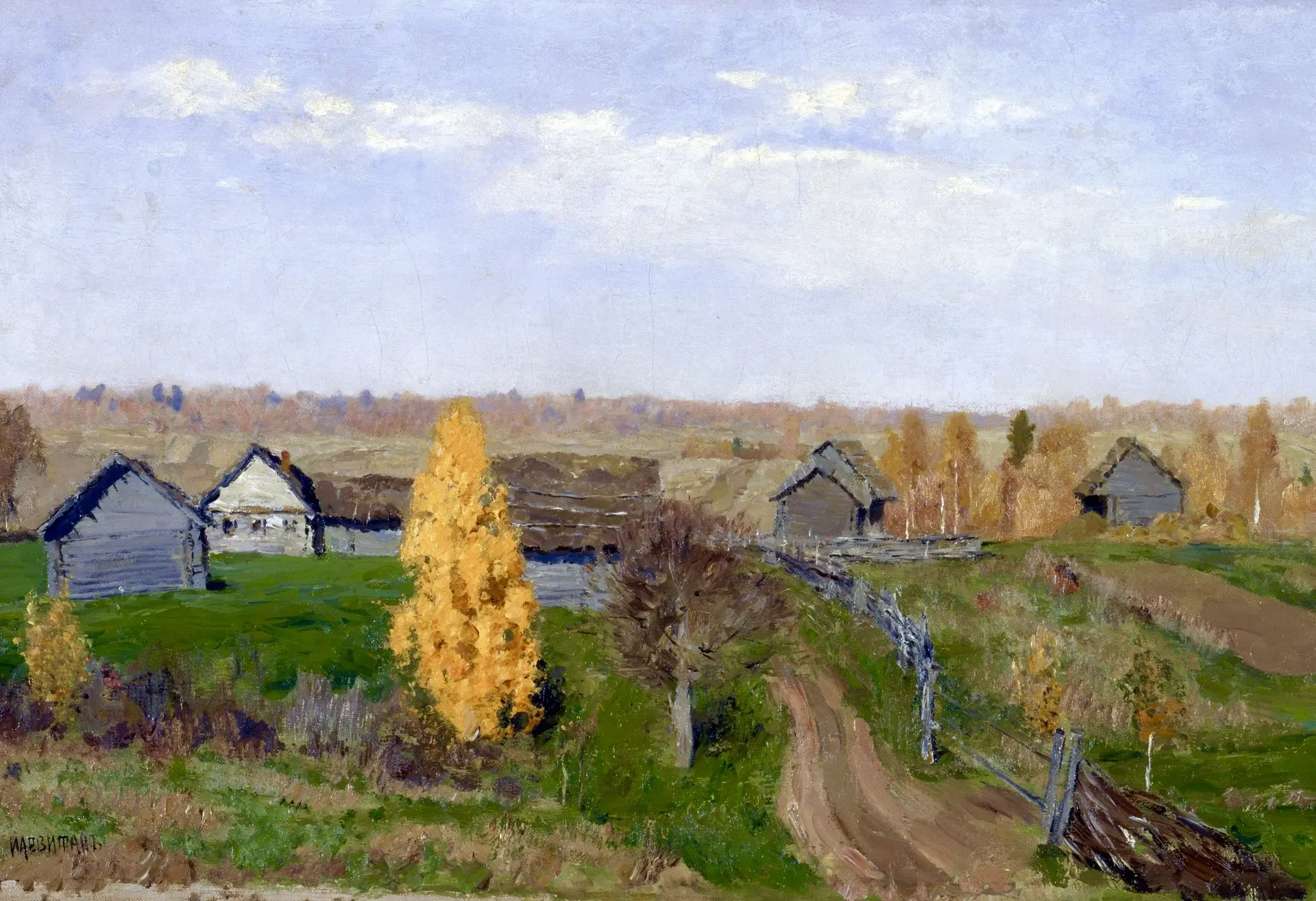 Исаак Левитан «Золотая осень. Слободка» 1889 г.