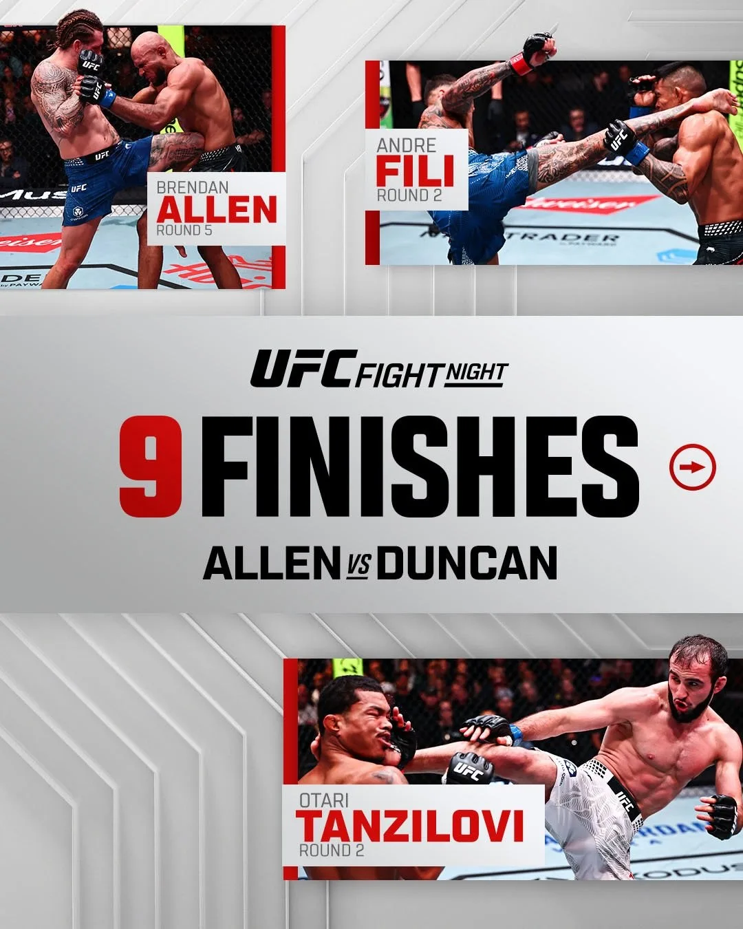 💥 #UFCVegas122 - 9 досрочных побед!