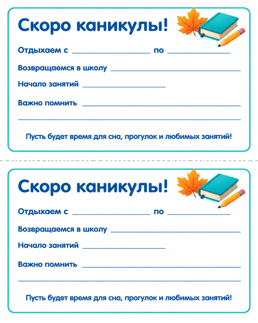 🍁 Скоро каникулы — сохраняйте полезный набор