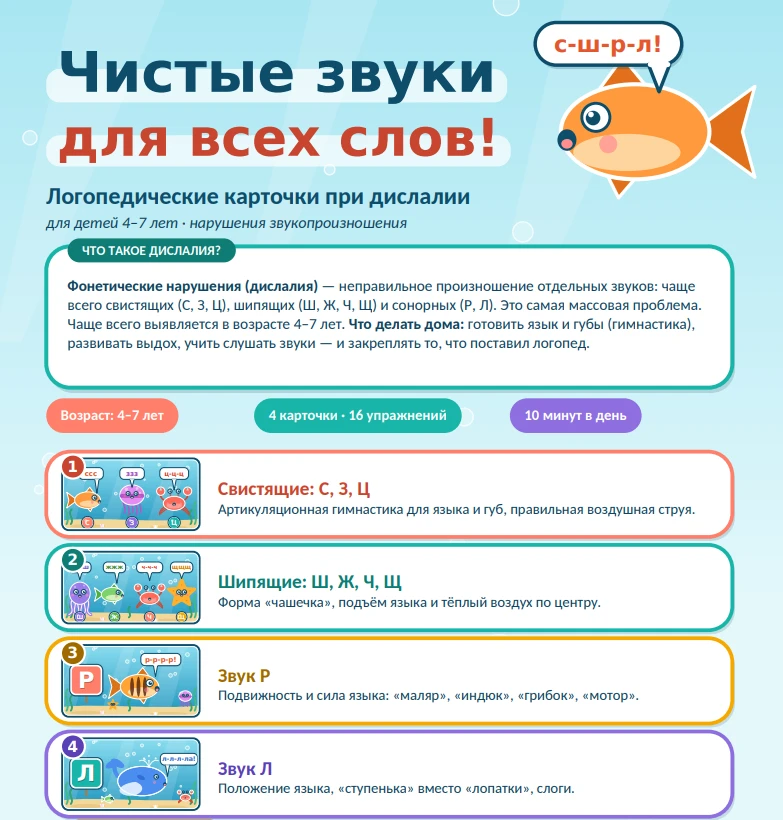 🎁 Дислалия. АВТОРСКИЕ ЛОГОПЕДИЧЕСКИЕ КАРТОЧКИ для детей. Бесплатно.