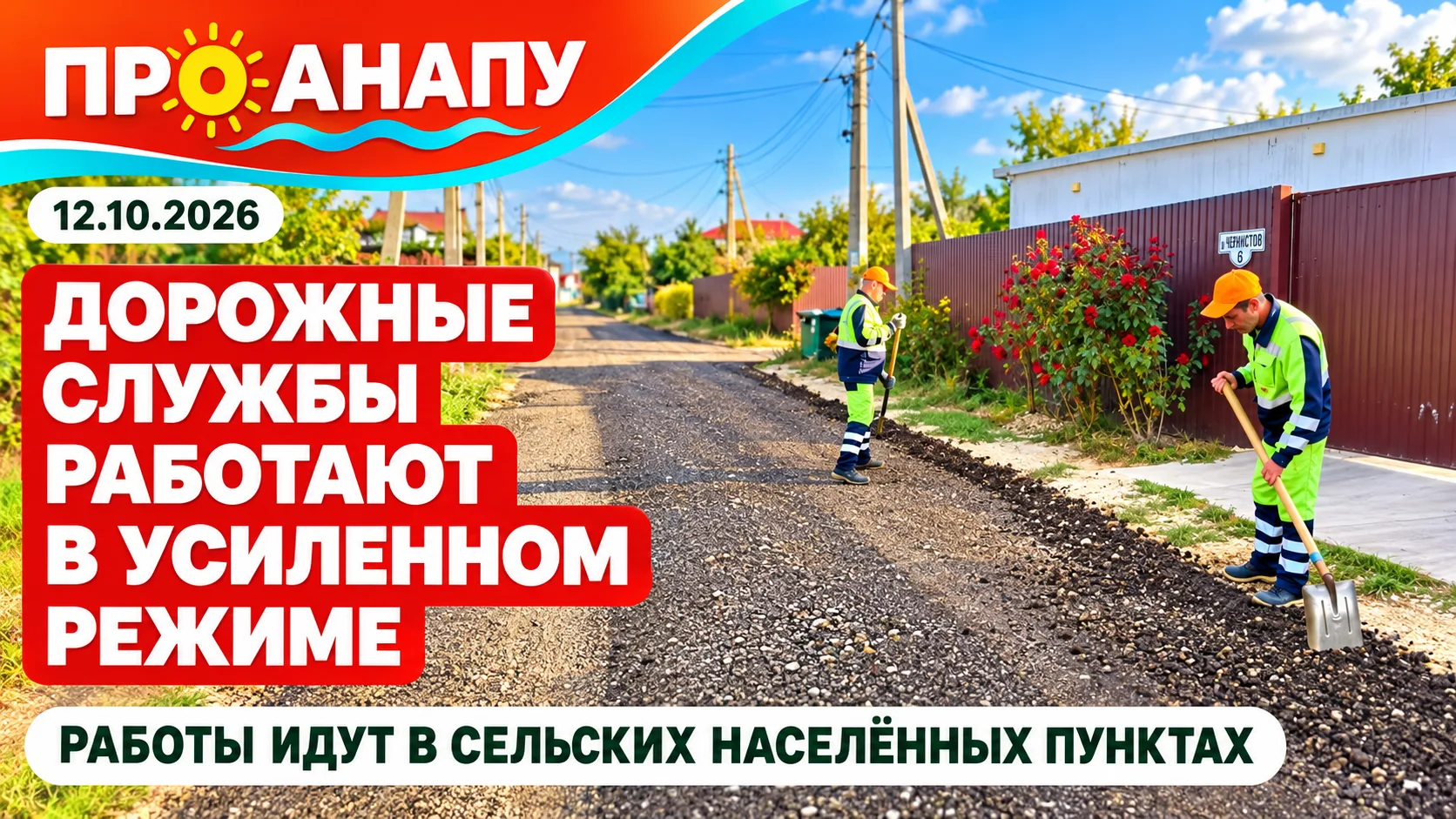 В Анапе дорожные службы усилили ремонт в сельских населённых пунктах